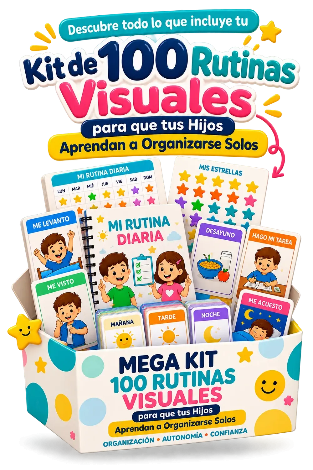 Mockup del Kit de 100 Rutinas Visuales