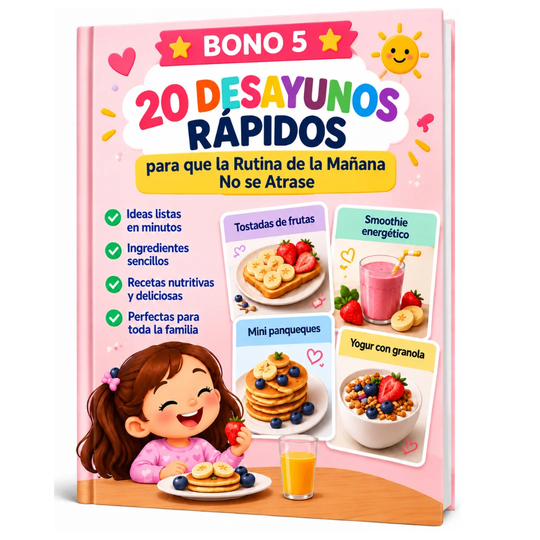 Bono 5: 20 Desayunos Rápidos, libro con ideas de desayuno ilustradas